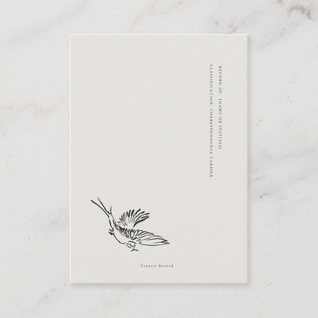 Migratory Swallow- Book Insert Enclosure Card Tilläggskort (Framsida)