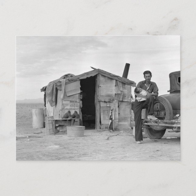 Migrerande mexikansk arbetare: 1937 vykort (Framsida)