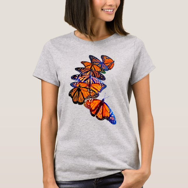 Migrering av vattenfärgsmonarch-Butterfly T Shirt (Framsida)