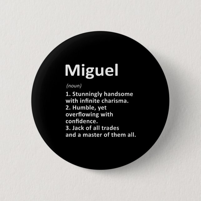 Miguel Definition D Name Funny Birthday  Knapp (Framsida)