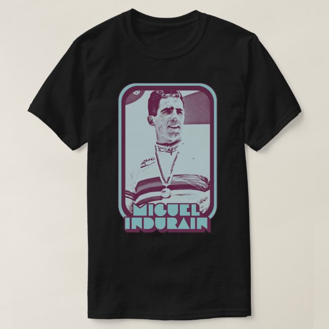 Miguel Indurain Retro Cycling Fläkt Art Design Des T Shirt (Design framsida)