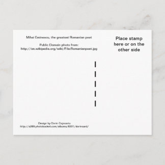 Mihai Eminescu, den störste rumänske poeten Vykort