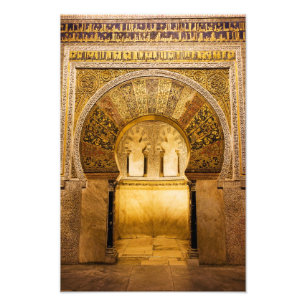 Mihrab i den underbara moskén av Cordoba Fototryck