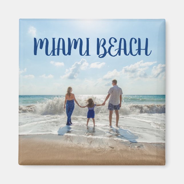 MIIAMI BEACH Seashore Helgdag Souvenir-familjen Magnet (Framsidan)