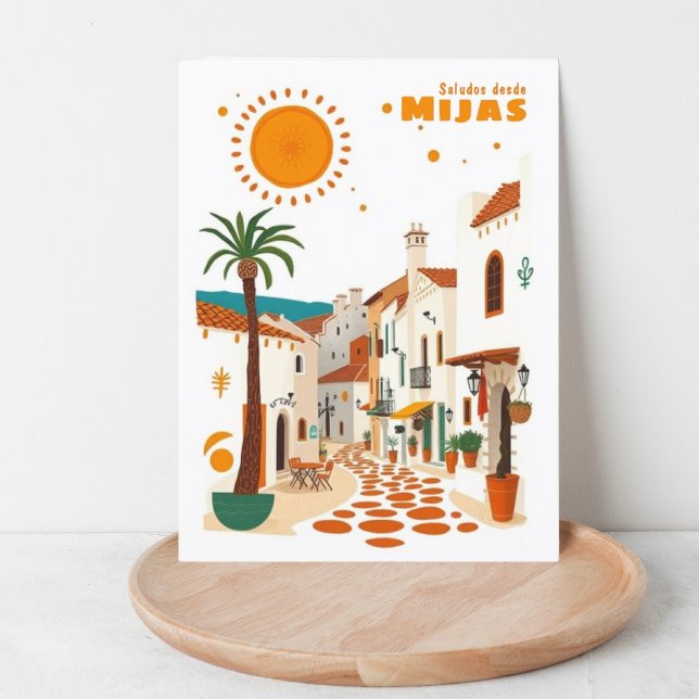 Mijas Spain helgdag Andalucia Costa sol Postcar Vykort (Skapare uppladdad)