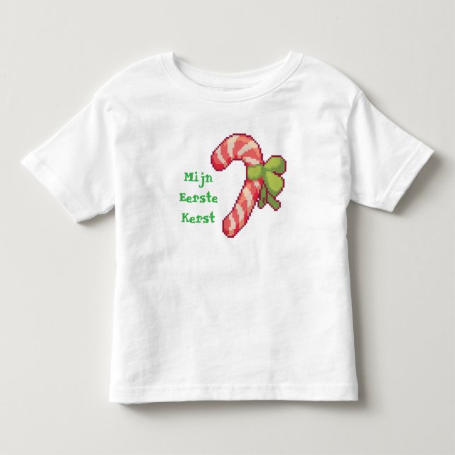 Mijn eerste Kerst. Pixel Art, Pixelart  T Shirt (Framsida)