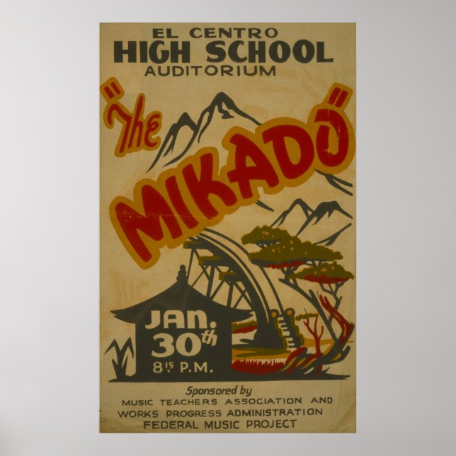 Mikado Philarmonic 1938 Vintage WPA Poster (Framsidan)