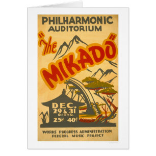Mikado Philarmonic 1938 WPA Hälsningskort