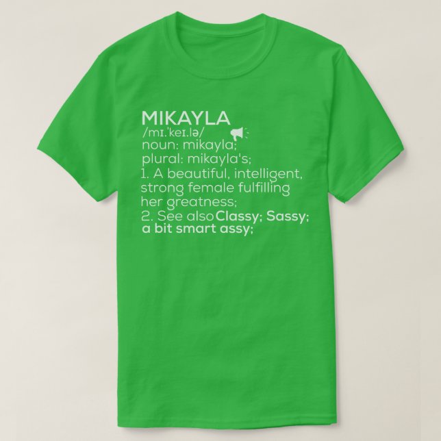 Mikayla Namn Mikayla Definition Mikayla Female Nam T Shirt (Design framsida)