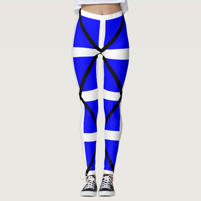 Mike blue white kor leggings (Framsida)