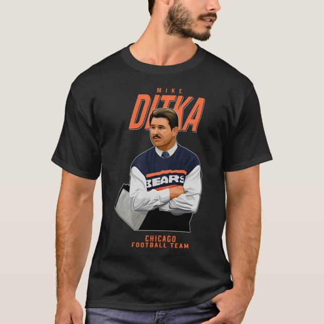 Mike Ditka 89 Chicago Footballeam friends T Shirt (Framsida)
