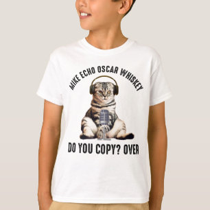 Mike Echo Oscar Whiskey Ham Radio Cat T Shirt