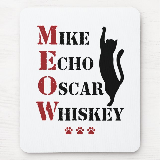 Mike Echo Oscar Whiskey MEOW Cat Musmatta (Framsidan)