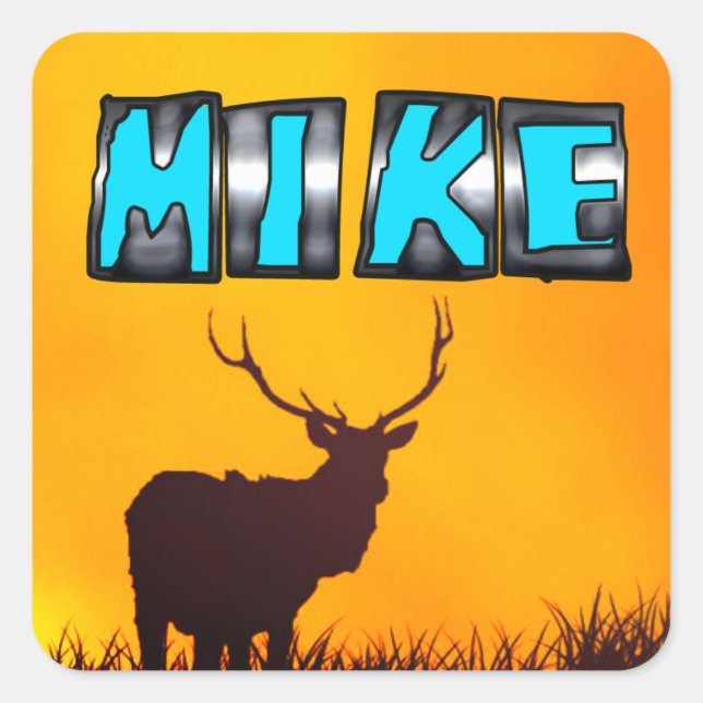 Mike Fyrkantigt Klistermärke (Framsida)