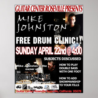Mike Johnston Clinic, 22 april Poster