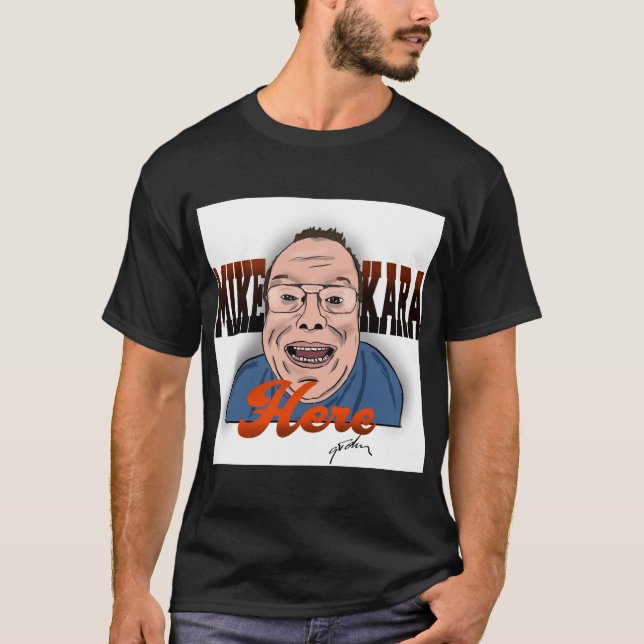 Mike Kara Här Mörk T-Shirt (Framsida)
