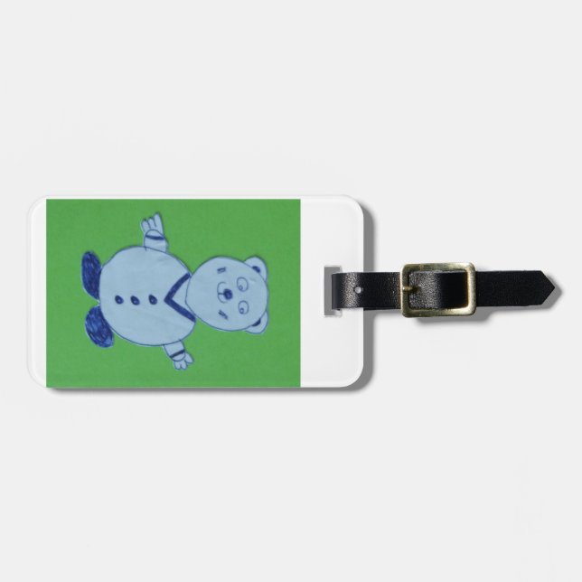 Mike Luggage Tag med läderband Bagagebricka (Horisontell Framsida)