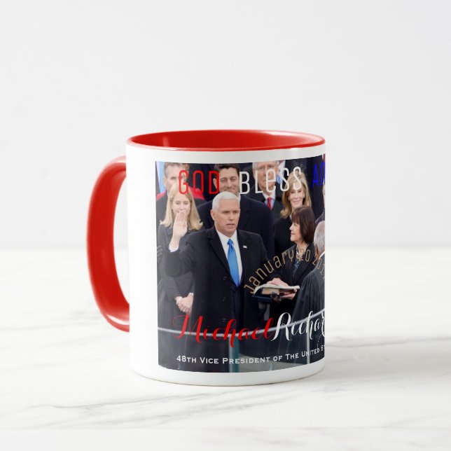 Mike Pence 48:e Vicen USA:s president svor in Mugg (Framsida vänster)