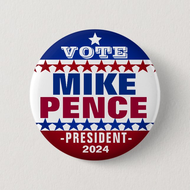 Mike Pence för president 2024 Kampanj Button Knapp (Framsida)