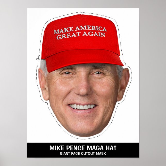 MIKE PENCE MAGA HAT CUTOUT MASK POSTER (Framsidan)