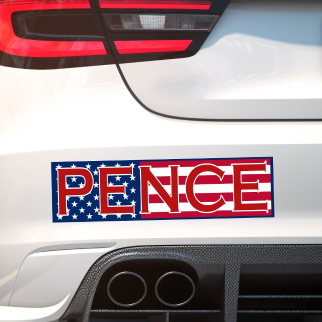 Mike Pence over Colorful American Flagga Bildekal (Skapare uppladdad)
