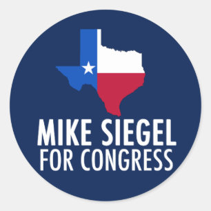 Mike Siegel för Texas kongress Runt Klistermärke