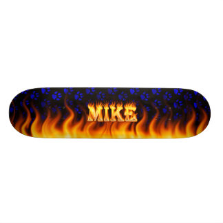 Mike skateboard-eld och lågor. mini skateboard bräda 18,7 cm