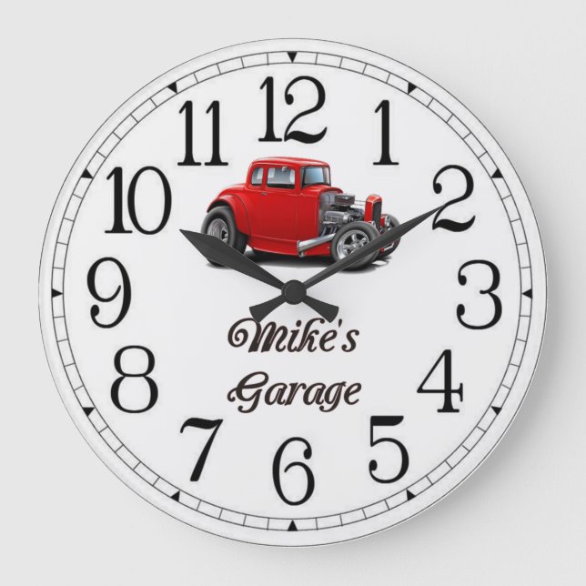 Mikes garagevintage stor klocka (Framsida)