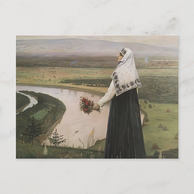 Mikhail Nesterov- På bergen Vykort (Framsida)