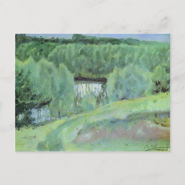 Mikhail Nesterov- Pond Vykort (Framsida)