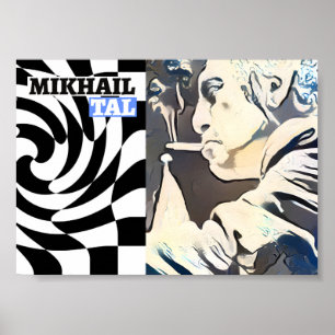 Mikhail Tal. chess-spelare Poster