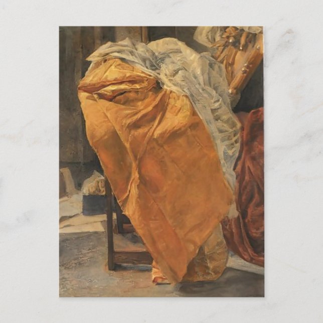 Mikhail Vrubel-Fortfarande liv. Textilier. Vykort (Framsida)