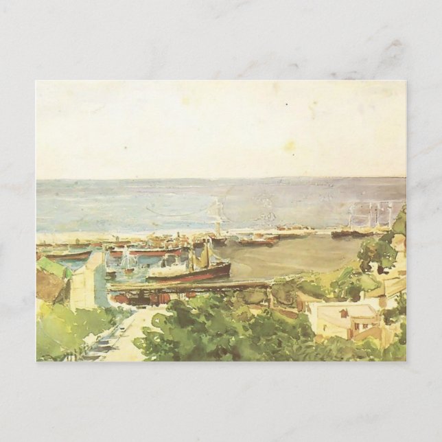 Mikhail Vrubel-Odessa harbor Vykort (Framsida)