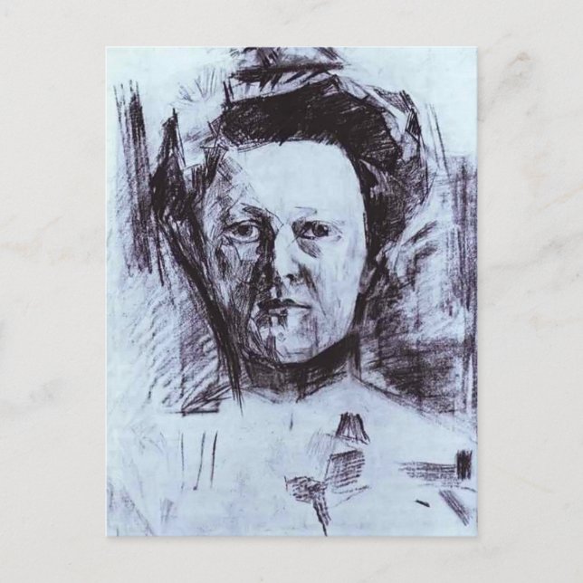 Mikhail Vrubel- Porträtt från Valentina Usoltseva Vykort (Framsida)