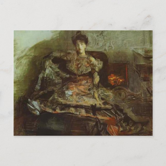 Mikhail Vrubel- Porträtt i Nadezhda Zabela Vykort (Framsida)