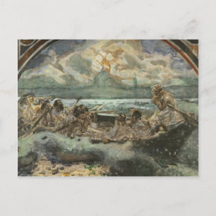 Mikhail Vrubel-Walking på Vatten Vykort