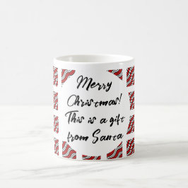 Mikitez rödvit rödbandsjul julmönster kaffemugg