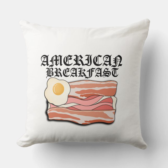 Mikitiez american frukost bacon ägo july picnic kudde (Framsida)