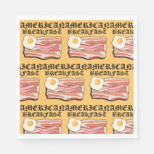 Mikitiez american frukost bacon ägo july picnic pappersservett