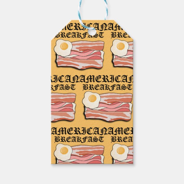 Mikitiez american frukost bacon ägo july picnic presentetikett (Framsidan)