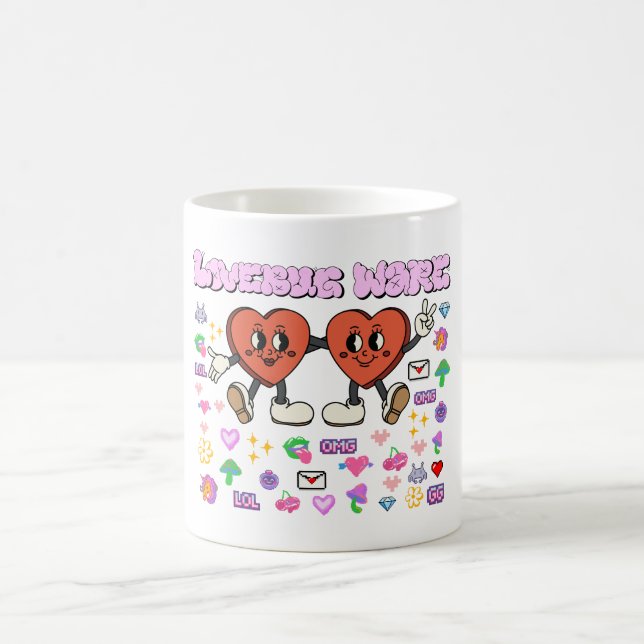 Mikitiez anpassningsbar valentine lustig lovebug s kaffemugg (Center)