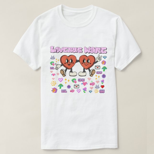 Mikitiez anpassningsbar valentine lustig lovebug s t shirt (Design framsida)