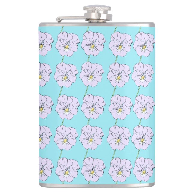 Mikitiez blå liten vit blomma mönster fickplunta (Framsidan)