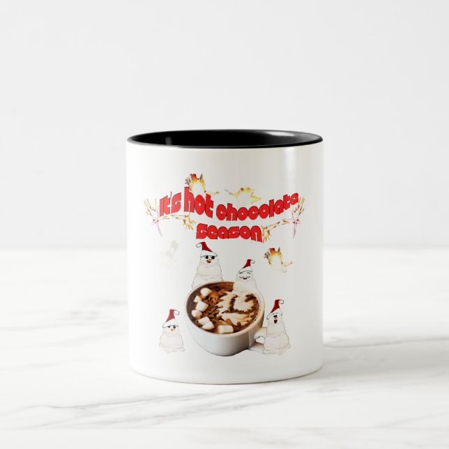 Mikitiez blackfriday snowman hotchocolate red Två-Tonad mugg (Center)