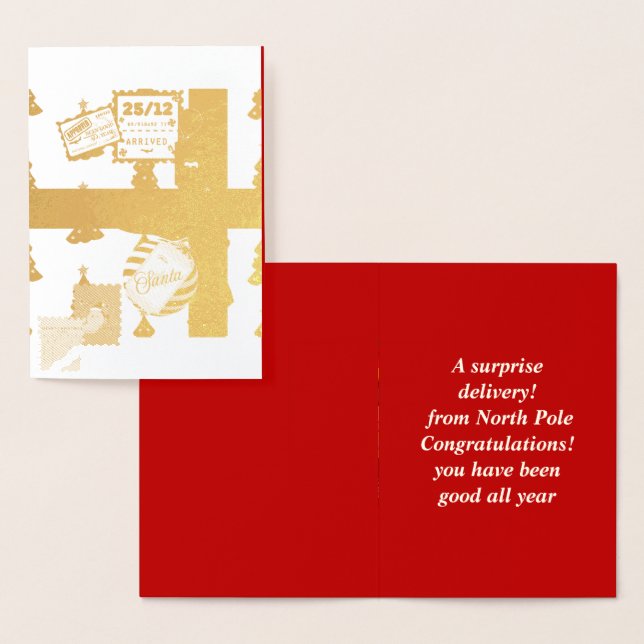 Mikitiez Christmaseve Northpole expressmail Folierat Kort (Display)