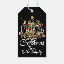 Mikitiez Classicwhitechristmas light jollyholly Presentetikett