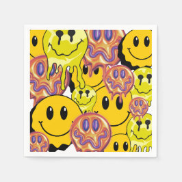 Mikitiez Dekorativ kudde Smileyface-gulten Pappersservett