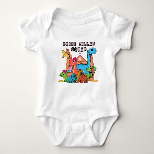 Mikitiez dinosaur bride bröllop-pannan t shirt (Framsida)