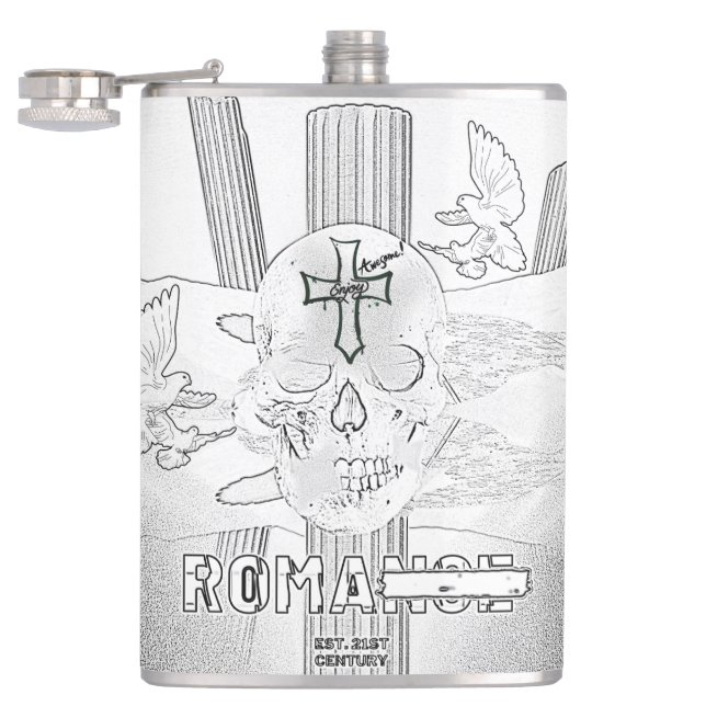 Mikitiez dreamer skalltatus mot regnbåge ro sten fickplunta (Öppnad)