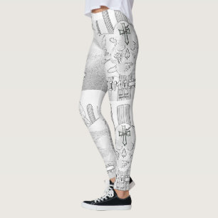 Mikitiez drömmar skall tatuering regnbåge ros sten leggings